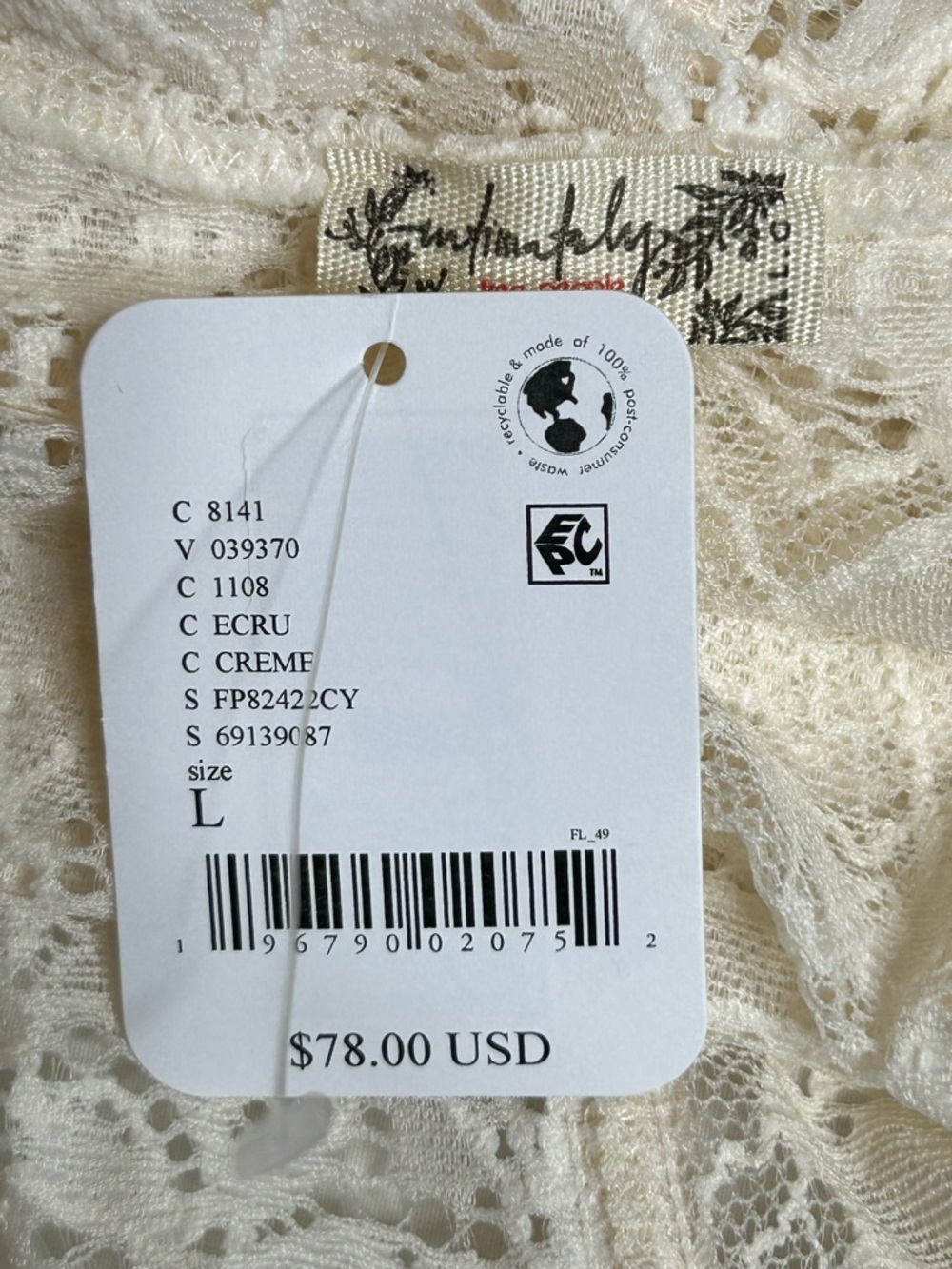 Intimately Free People Night Rhythm Lace Corset Bodysuit Ecru L NWT - Picture 10 of 13